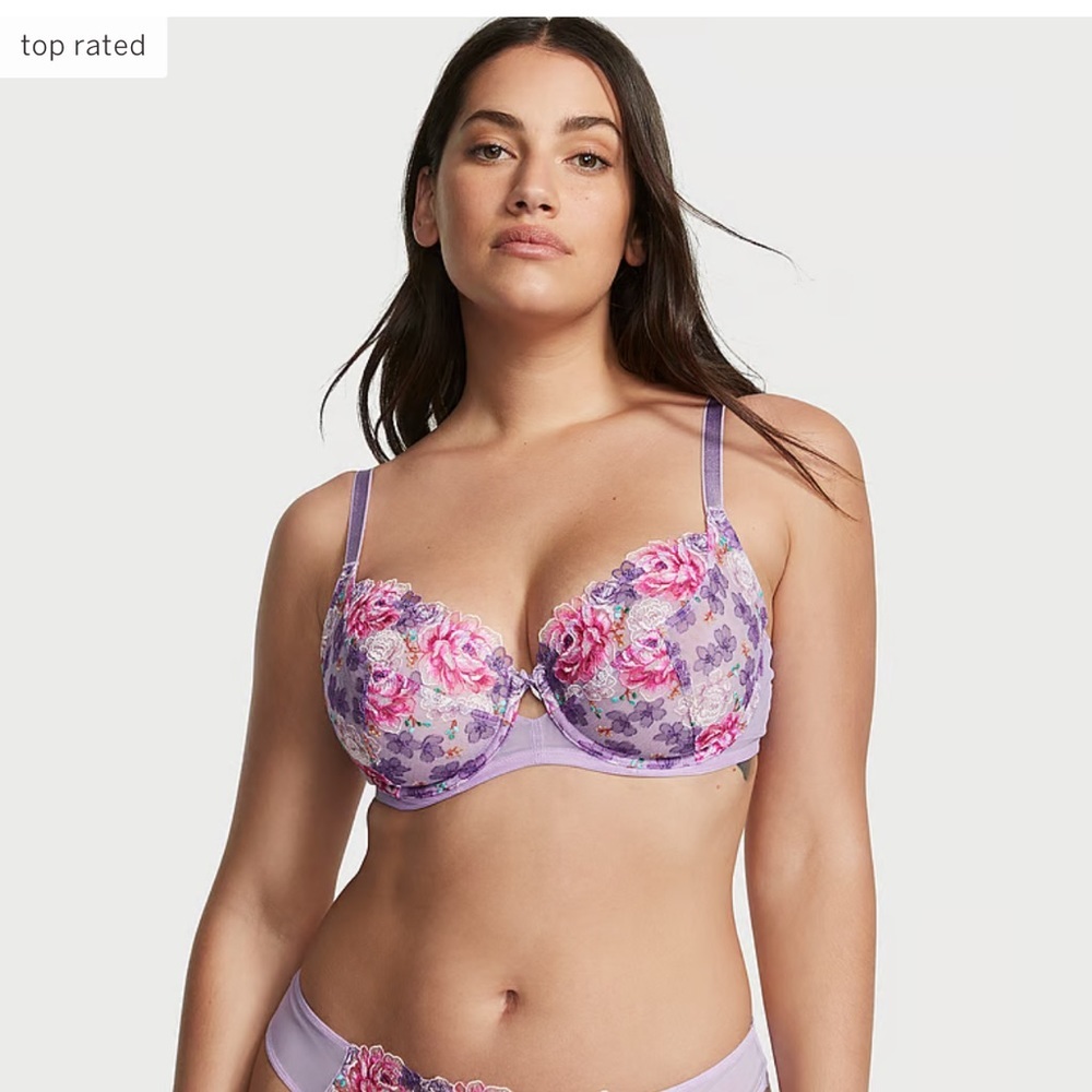 Victoria Secret Unlimited Electric Blooms Embroidery Full Cup Bra‎